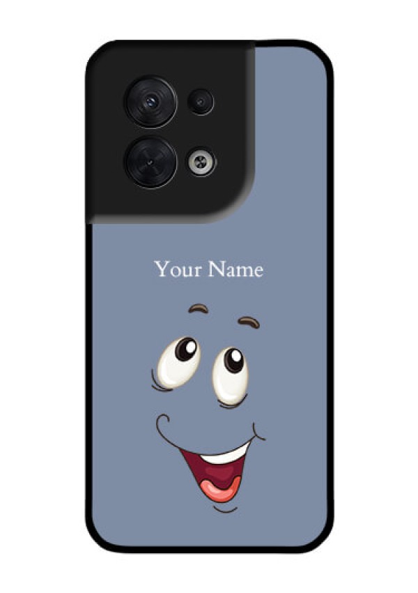Oppo Reno 8 5G Photo Printing on Glass Case - Laughing Cartoon Face Design