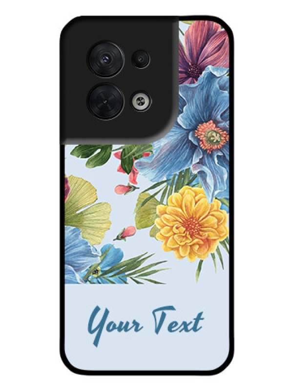 Custom Oppo Reno 8 5G Custom Glass Mobile Case - Stunning Watercolored Flowers Painting Design