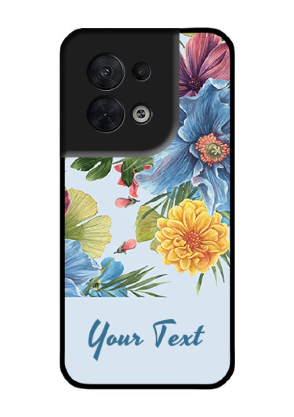 Oppo Reno 8 5G Custom Glass Mobile Case - Stunning Watercolored Flowers Painting Design