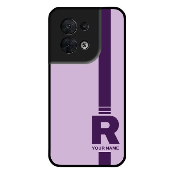 Oppo Reno 8 5G Photo Printing on Glass Case - Simple dual tone stripe with name Design