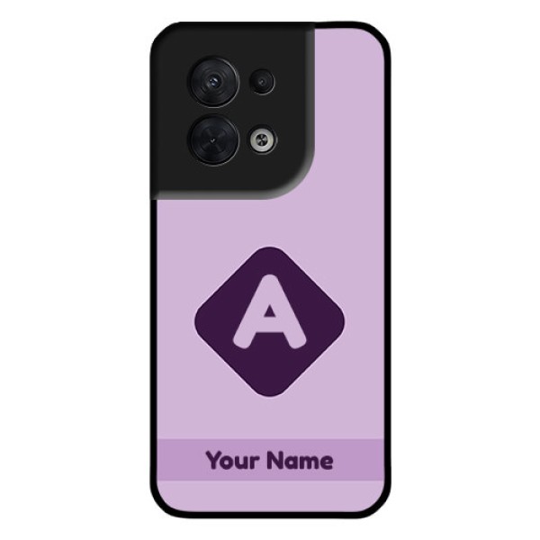 Oppo Reno 8 5G Custom Glass Mobile Case - Custom Letter in curved badge Design