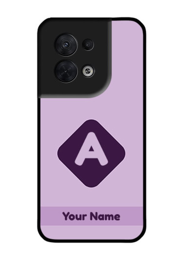Oppo Reno 8 5G Custom Glass Mobile Case - Custom Letter in curved badge Design