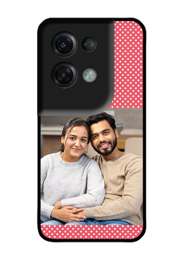 Oppo Reno 8 Pro 5G Custom Glass Phone Case - White Dotted Design