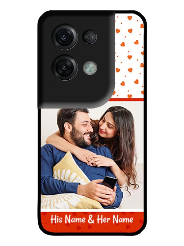 Custom Oppo Reno 8 Pro 5G Custom Glass Phone Case - Orange Love Symbol Design