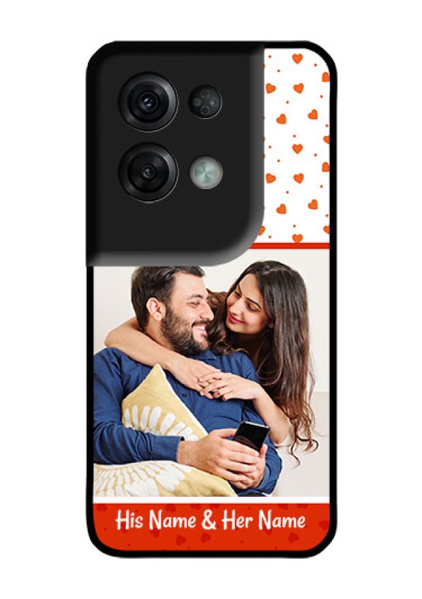Oppo Reno 8 Pro 5G Custom Glass Phone Case - Orange Love Symbol Design