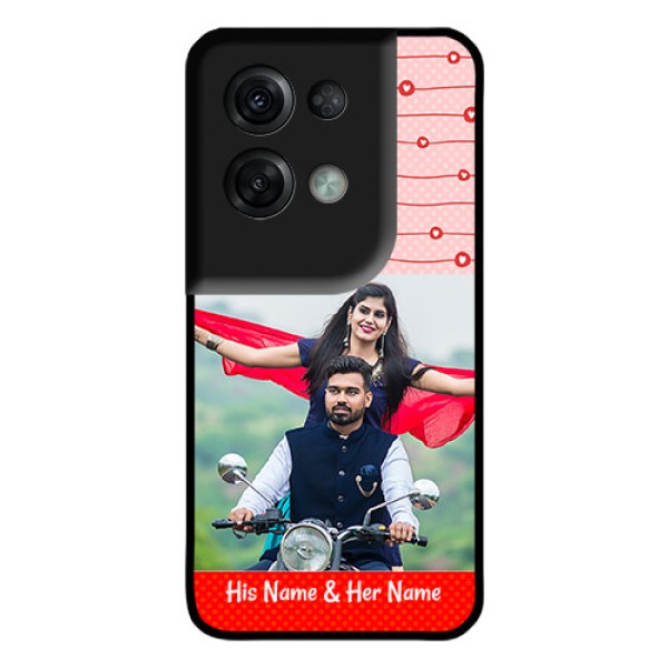 Oppo Reno 8 Pro 5G Personalized Glass Phone Case - Red Pattern Case Design