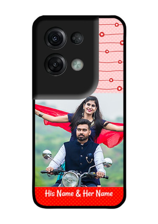Oppo Reno 8 Pro 5G Personalized Glass Phone Case - Red Pattern Case Design
