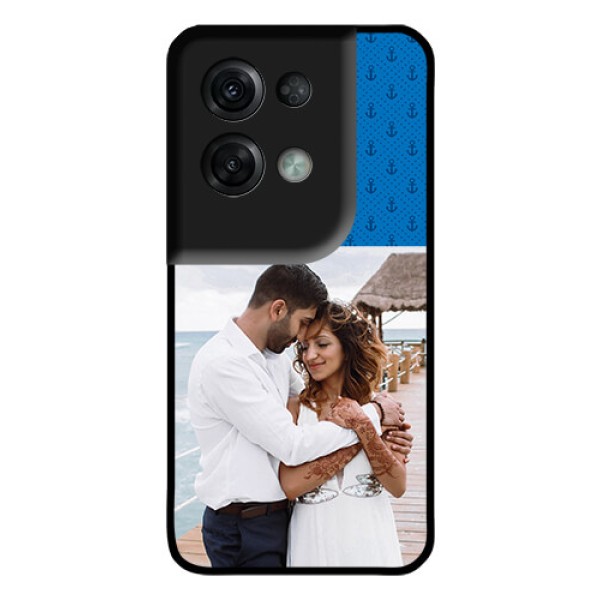 Oppo Reno 8 Pro 5G Photo Printing on Glass Case - Blue Anchors Design
