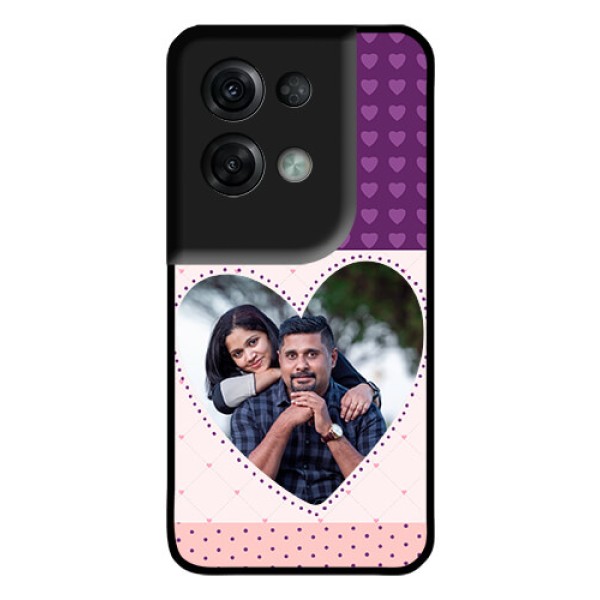 Oppo Reno 8 Pro 5G Custom Glass Phone Case - Violet Love Dots Design