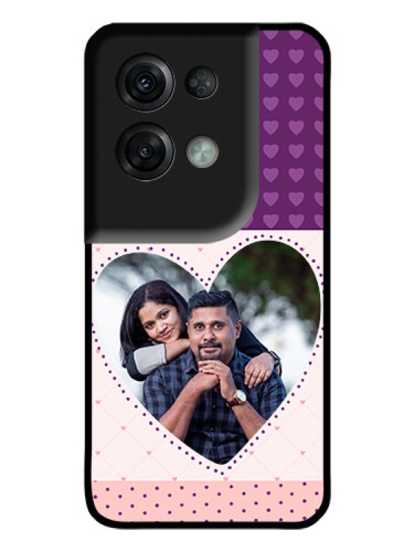 Custom Oppo Reno 8 Pro 5G Custom Glass Phone Case - Violet Love Dots Design