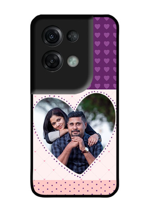Oppo Reno 8 Pro 5G Custom Glass Phone Case - Violet Love Dots Design