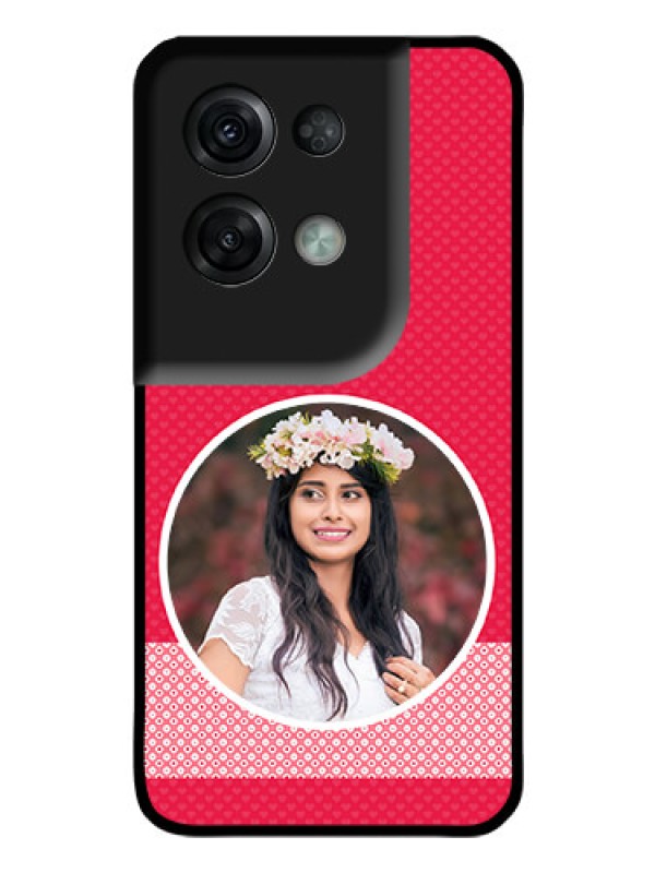 Custom Oppo Reno 8 Pro 5G Personalised Glass Phone Case - Pink Pattern Design