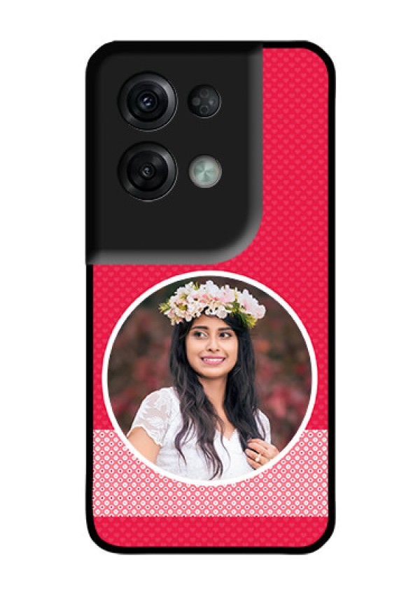 Oppo Reno 8 Pro 5G Personalised Glass Phone Case - Pink Pattern Design