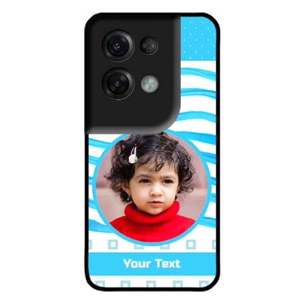 Oppo Reno 8 Pro 5G Custom Glass Phone Case - Simple Blue Case Design