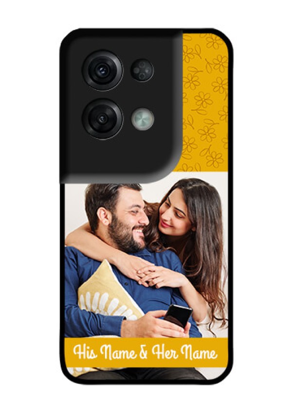 Oppo Reno 8 Pro 5G Custom Glass Mobile Case - Yellow Floral Design