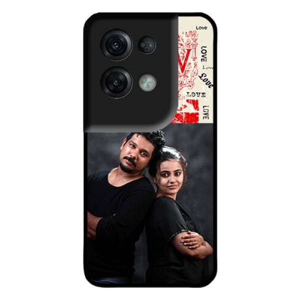 Oppo Reno 8 Pro 5G Photo Printing on Glass Case - Trendy Love Design Case