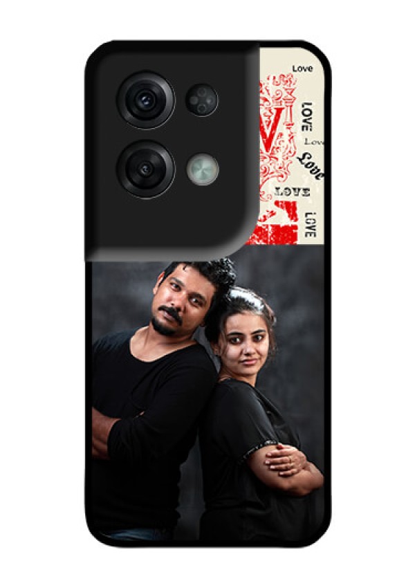 Oppo Reno 8 Pro 5G Photo Printing on Glass Case - Trendy Love Design Case