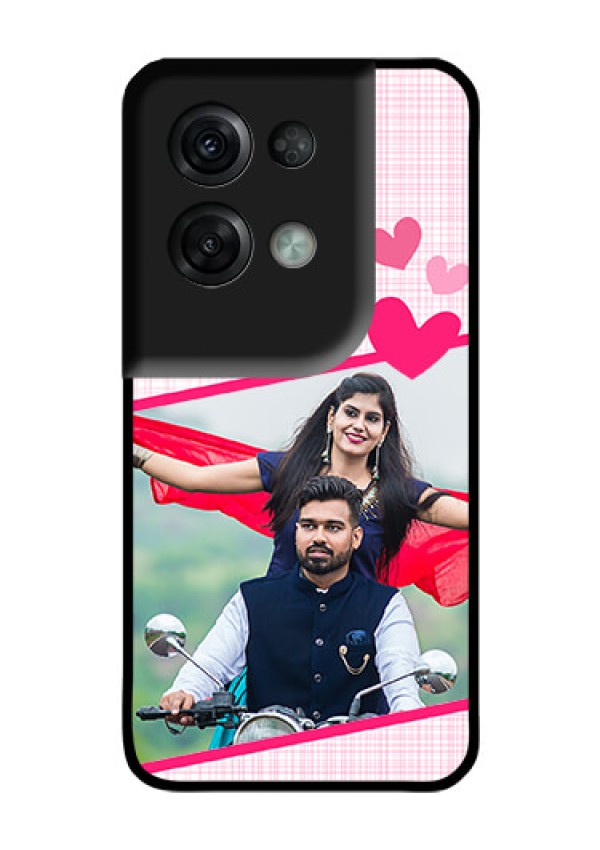 Oppo Reno 8 Pro 5G Custom Glass Phone Case - Love Shape Heart Design
