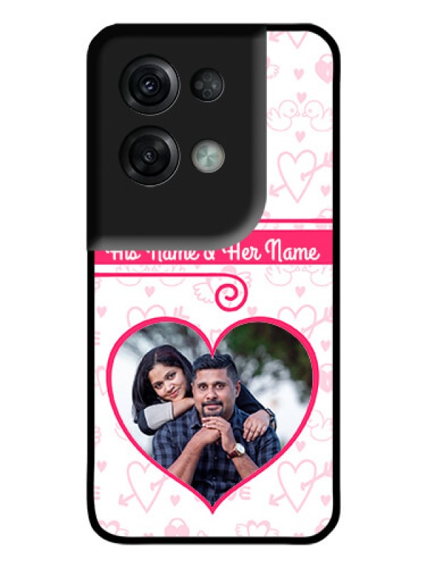 Custom Oppo Reno 8 Pro 5G Personalized Glass Phone Case - Heart Shape Love Design