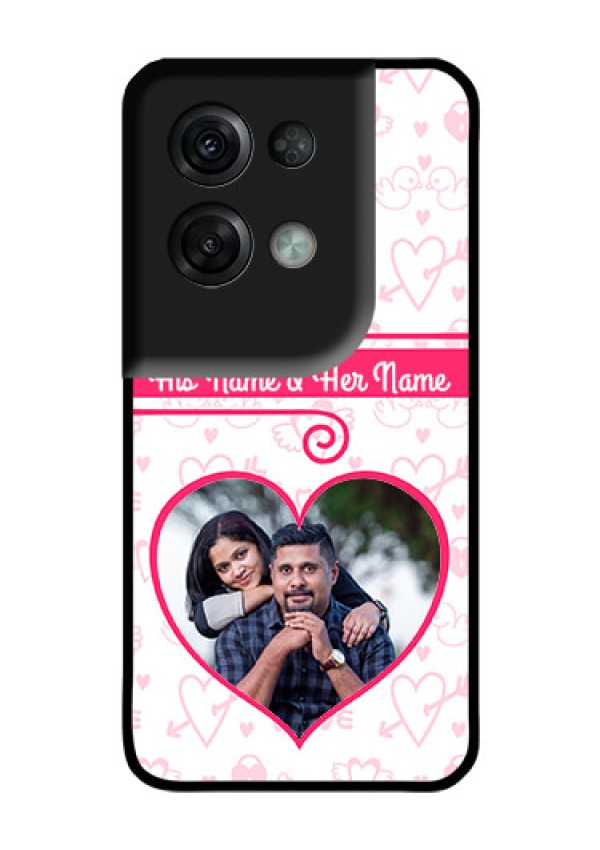 Oppo Reno 8 Pro 5G Personalized Glass Phone Case - Heart Shape Love Design