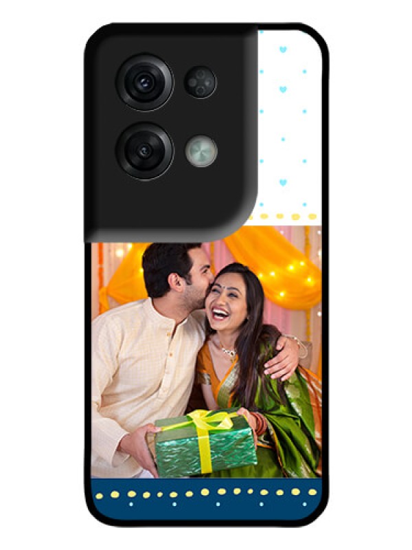 Custom Oppo Reno 8 Pro 5G Personalized Glass Phone Case - White and Blue Abstract Design