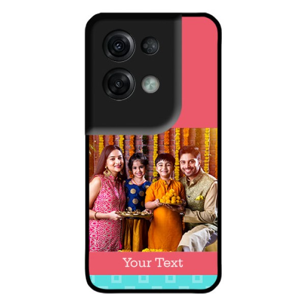 Oppo Reno 8 Pro 5G Personalized Glass Phone Case - Peach & Blue Color Design Oppo Reno 8 Pro 5G Personalized Glass Phone Case - Peach & Blue Color Design