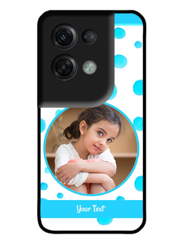 Custom Oppo Reno 8 Pro 5G Photo Printing on Glass Case - Blue Bubbles Pattern Design