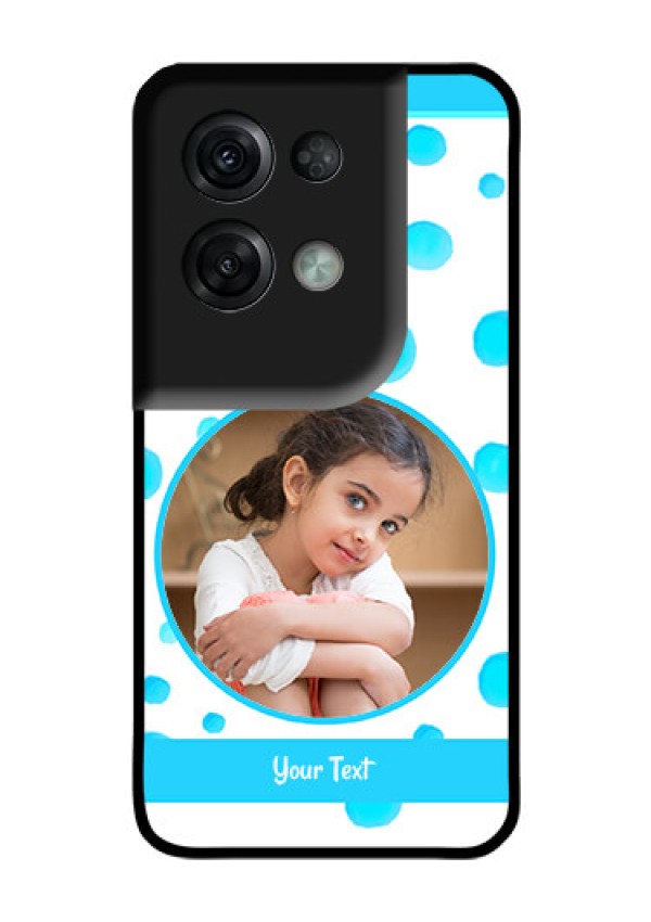 Oppo Reno 8 Pro 5G Photo Printing on Glass Case - Blue Bubbles Pattern Design