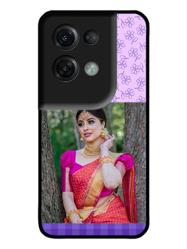 Custom Oppo Reno 8 Pro 5G Custom Glass Phone Case - Purple Floral Design