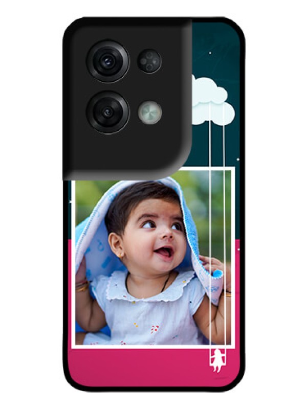 Custom Oppo Reno 8 Pro 5G Custom Glass Phone Case - Cute Girl with Cloud Design