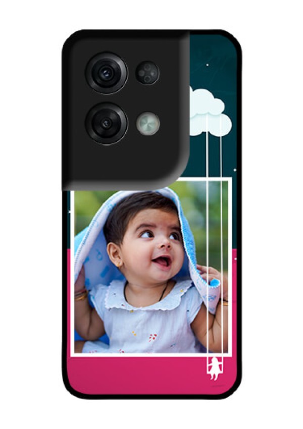 Oppo Reno 8 Pro 5G Custom Glass Phone Case - Cute Girl with Cloud Design