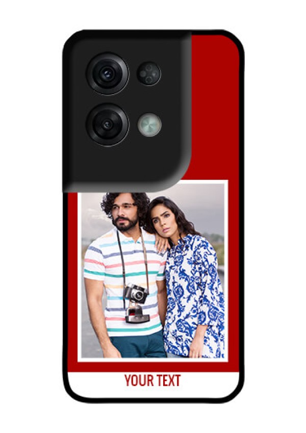 Oppo Reno 8 Pro 5G Personalized Glass Phone Case - Simple Red Color Design