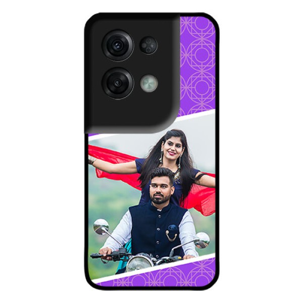 Oppo Reno 8 Pro 5G Custom Glass Phone Case - Violet Pattern Design