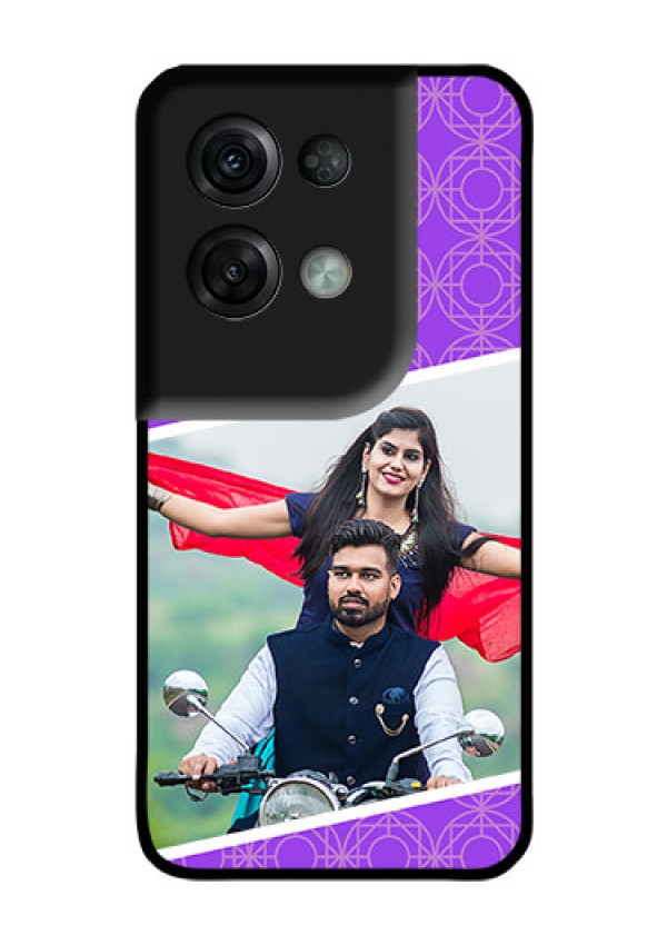 Oppo Reno 8 Pro 5G Custom Glass Phone Case - Violet Pattern Design