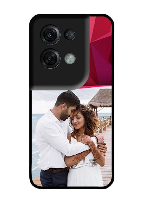 Oppo Reno 8 Pro 5G Custom Glass Mobile Case - Red Abstract Design