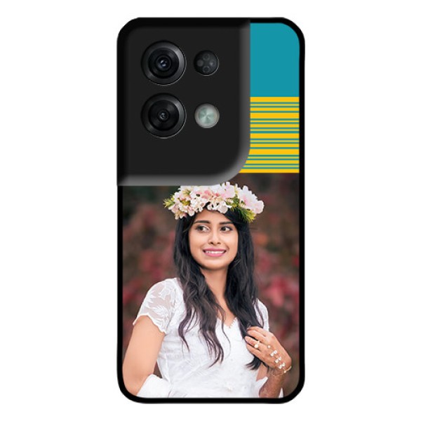 Oppo Reno 8 Pro 5G Custom Glass Phone Case - Yellow & Blue Design