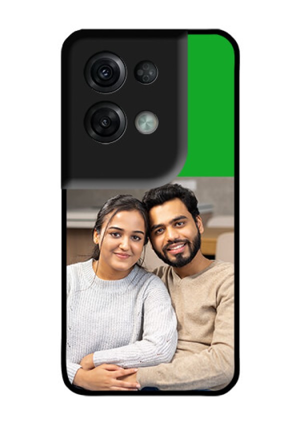 Oppo Reno 8 Pro 5G Personalized Glass Phone Case - Green Pattern Design