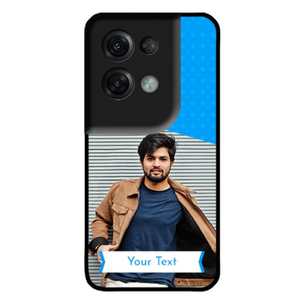 Oppo Reno 8 Pro 5G Photo Printing on Glass Case - Simple Blue Color Design