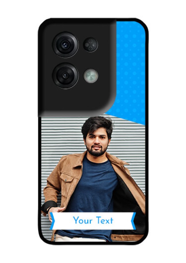 Oppo Reno 8 Pro 5G Photo Printing on Glass Case - Simple Blue Color Design