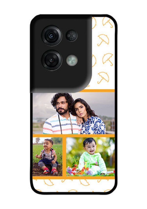 Oppo Reno 8 Pro 5G Custom Glass Mobile Case - Yellow Pattern Design
