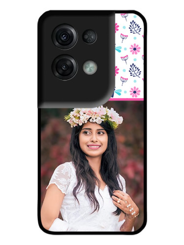 Custom Oppo Reno 8 Pro 5G Photo Printing on Glass Case - Colorful Flower Design