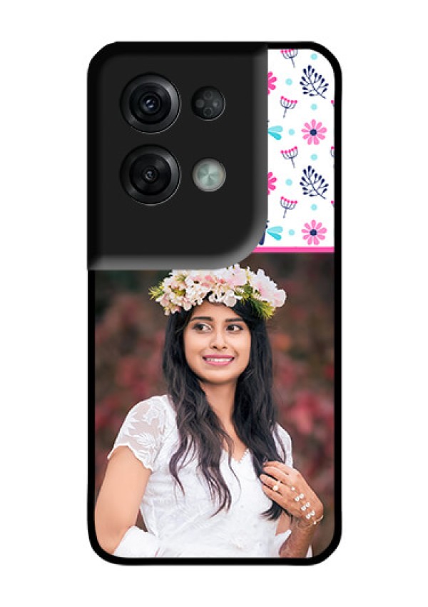 Oppo Reno 8 Pro 5G Photo Printing on Glass Case - Colorful Flower Design
