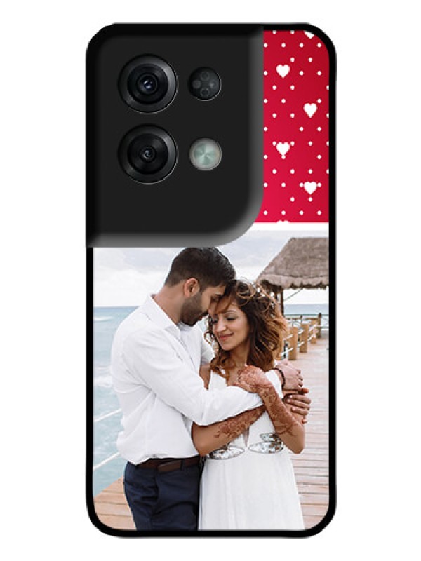 Custom Oppo Reno 8 Pro 5G Photo Printing on Glass Case - Hearts Mobile Case Design