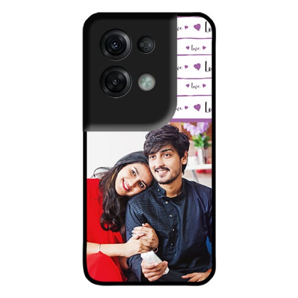 Oppo Reno 8 Pro 5G Custom Glass Mobile Case - Couples Heart Design