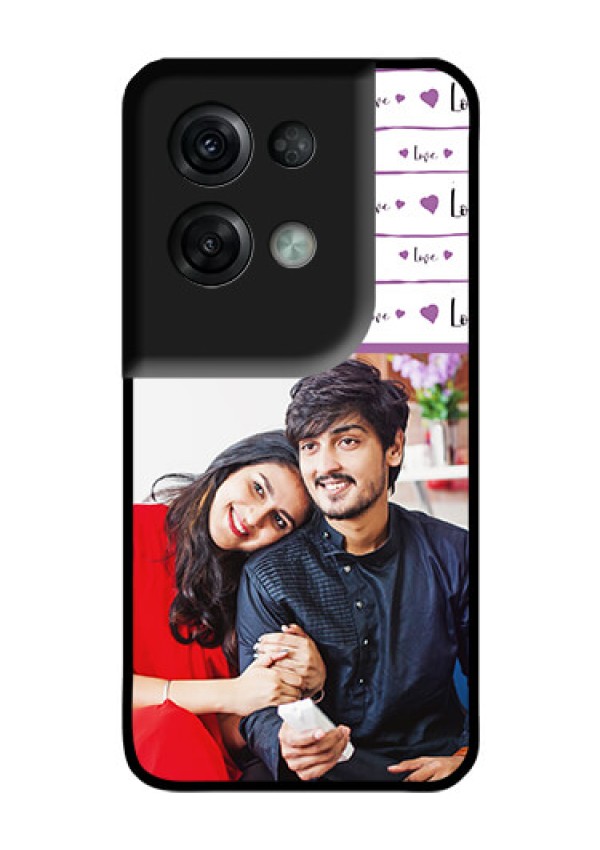 Oppo Reno 8 Pro 5G Custom Glass Mobile Case - Couples Heart Design