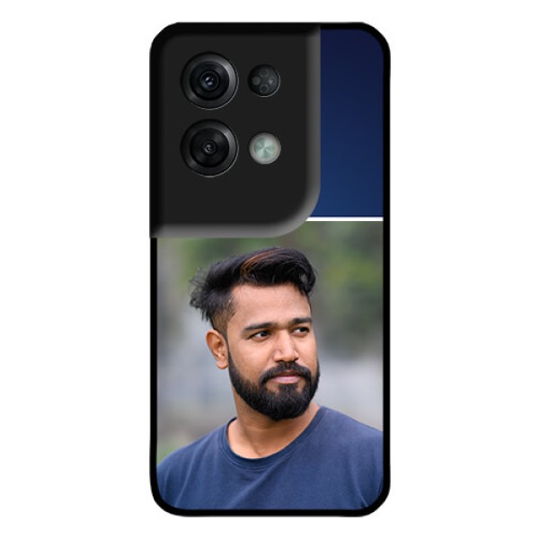 Oppo Reno 8 Pro 5G Personalized Glass Phone Case - Simple Royal Blue Design Oppo Reno 8 Pro 5G Personalized Glass Phone Case - Simple Royal Blue Design