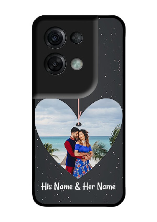 Oppo Reno 8 Pro 5G Custom Glass Phone Case - Hanging Heart Design