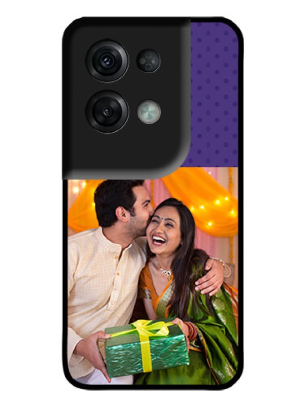 Custom Oppo Reno 8 Pro 5G Personalized Glass Phone Case - Violet Pattern Design