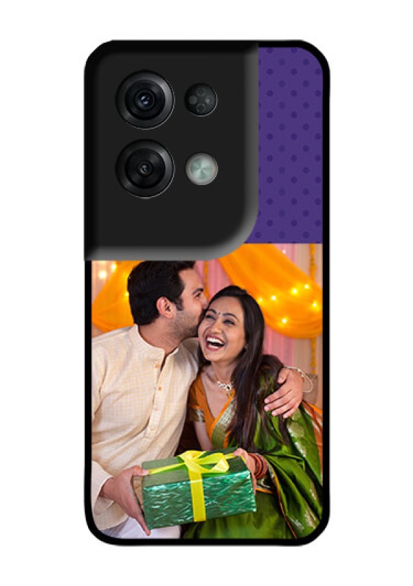 Oppo Reno 8 Pro 5G Personalized Glass Phone Case - Violet Pattern Design