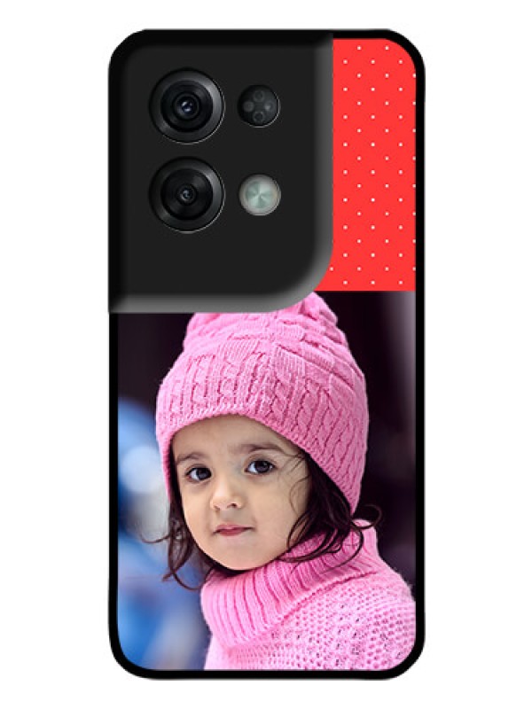 Custom Oppo Reno 8 Pro 5G Photo Printing on Glass Case - Red Pattern Design